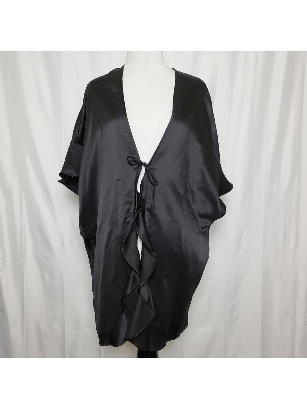 Victoria's Secret Black Silky Robe One Size